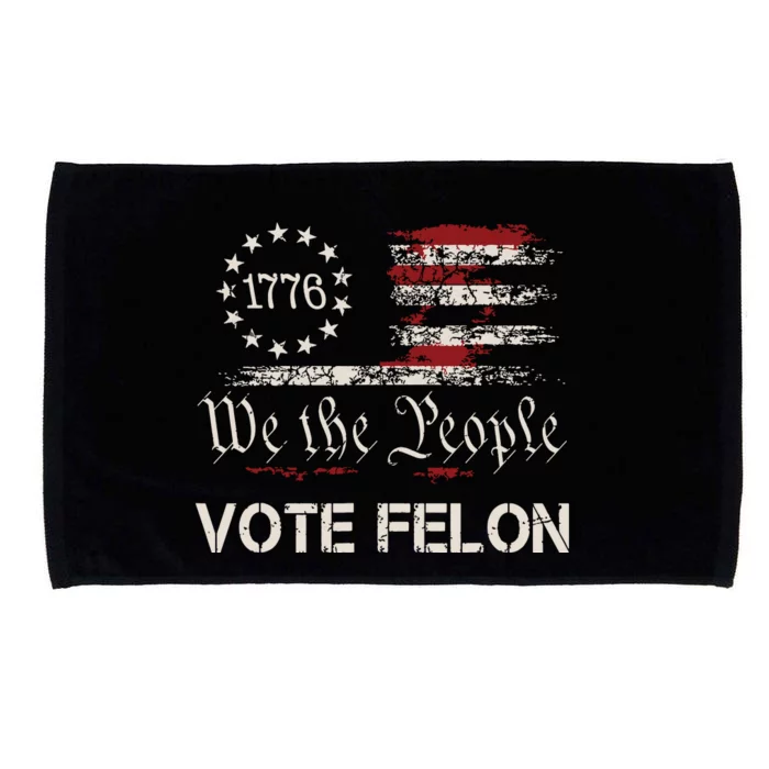 Vote Felon Trump 2024 45 And 47 Funny Vote For The Felon Microfiber Hand Towel