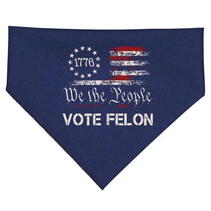 Vote Felon Trump 2024 45 And 47 Funny Vote For The Felon USA-Made Doggie Bandana