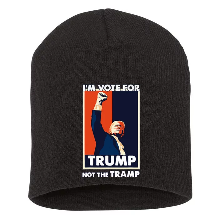 Vote For Trump Not The Tramp 2024 Short Acrylic Beanie