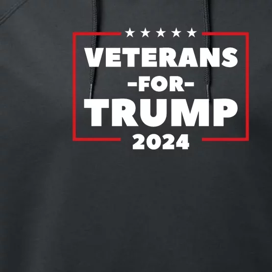 Veterans For Trump 2024 Performance Fleece Hoodie