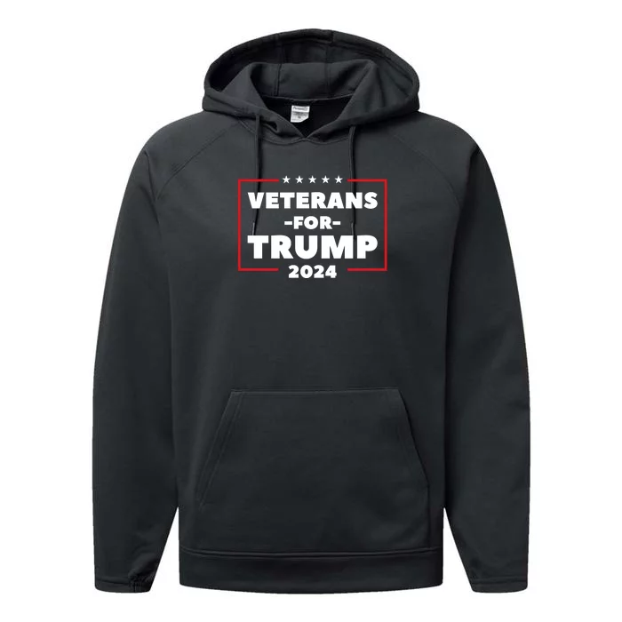 Veterans For Trump 2024 Performance Fleece Hoodie