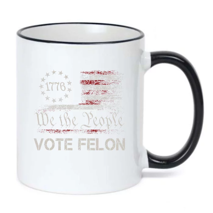 Vote Felon Trump 2024 45 And 47 Funny Vote For The Felon Black Color Changing Mug