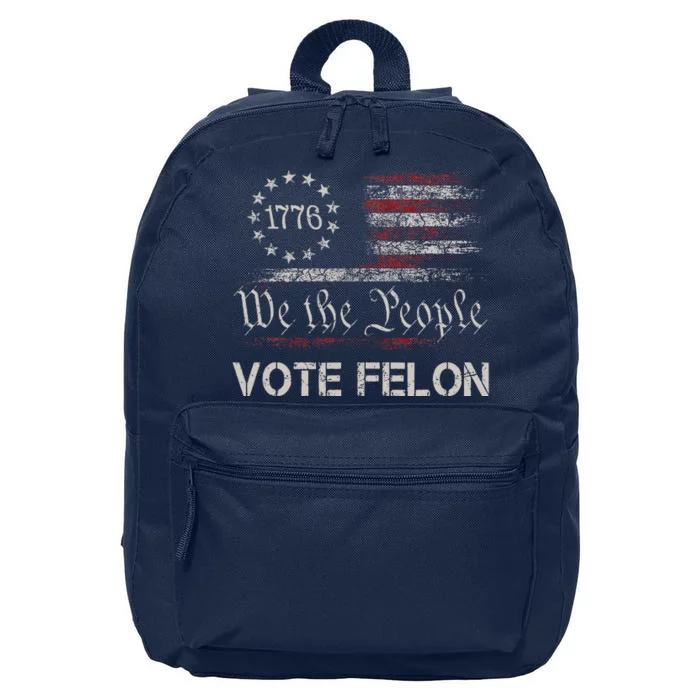 Vote Felon Trump 2024 45 And 47 Funny Vote For The Felon 16 in Basic Backpack