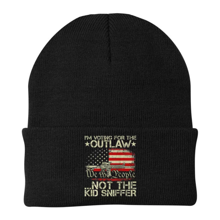 Voting For The Outlaw Trump 2024 Knit Cap Winter Beanie