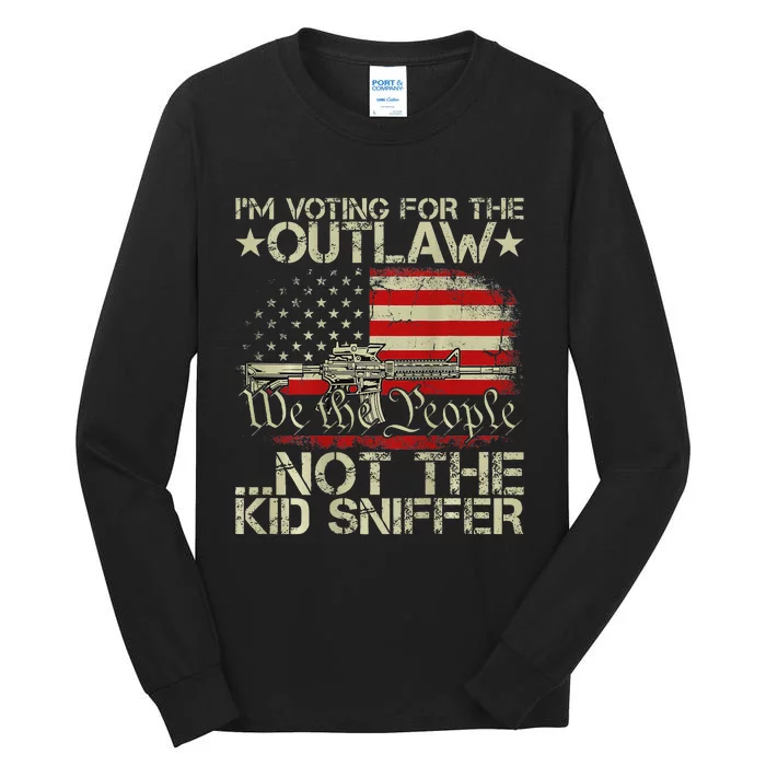 Voting For The Outlaw Trump 2024 Tall Long Sleeve T-Shirt