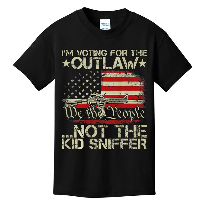 Voting For The Outlaw Trump 2024 Kids T-Shirt