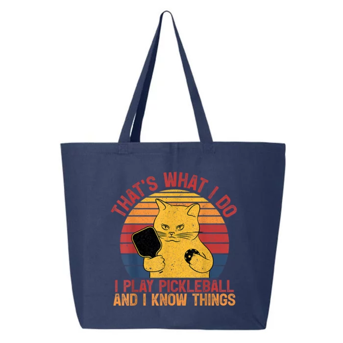 Vinatge Funny Thats What I Do Cat Lovers Paddleball Pickleball Player Gift 25L Jumbo Tote