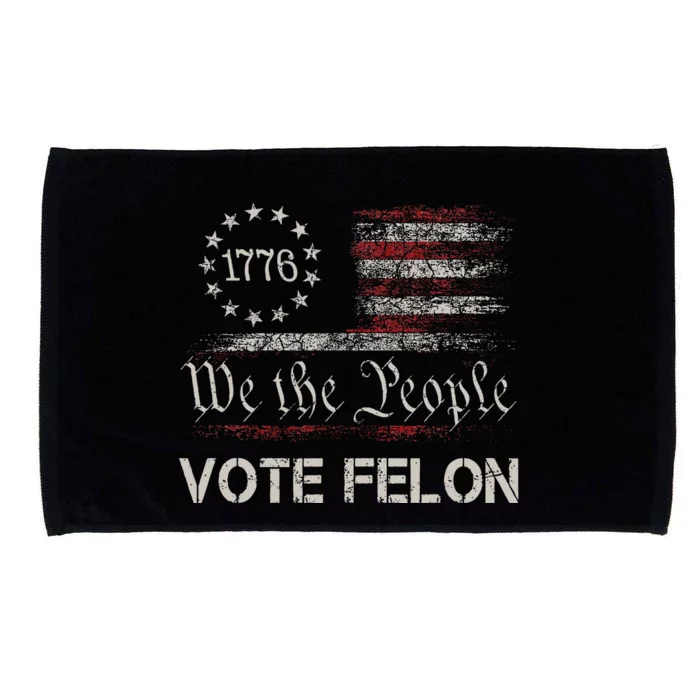 Vote Felon Trump 2024 45 And 47 Funny Vote For The Felon Microfiber Hand Towel