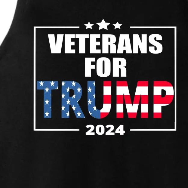 Veterans For Trump 2024 Pro American Troops Ladies Tri-Blend Wicking Tank