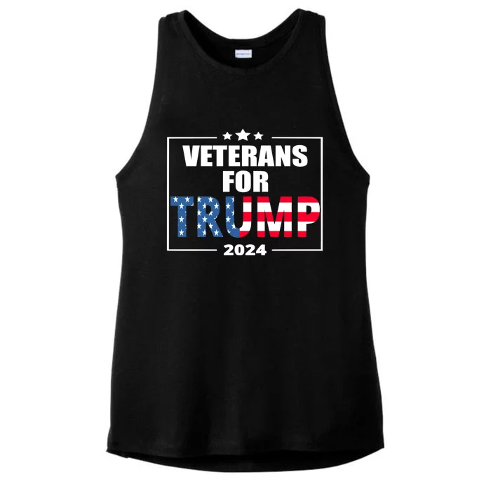 Veterans For Trump 2024 Pro American Troops Ladies Tri-Blend Wicking Tank