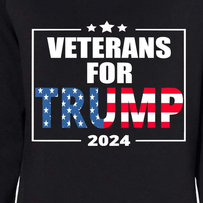 Veterans For Trump 2024 Pro American Troops Womens California Wash Sweatshirt