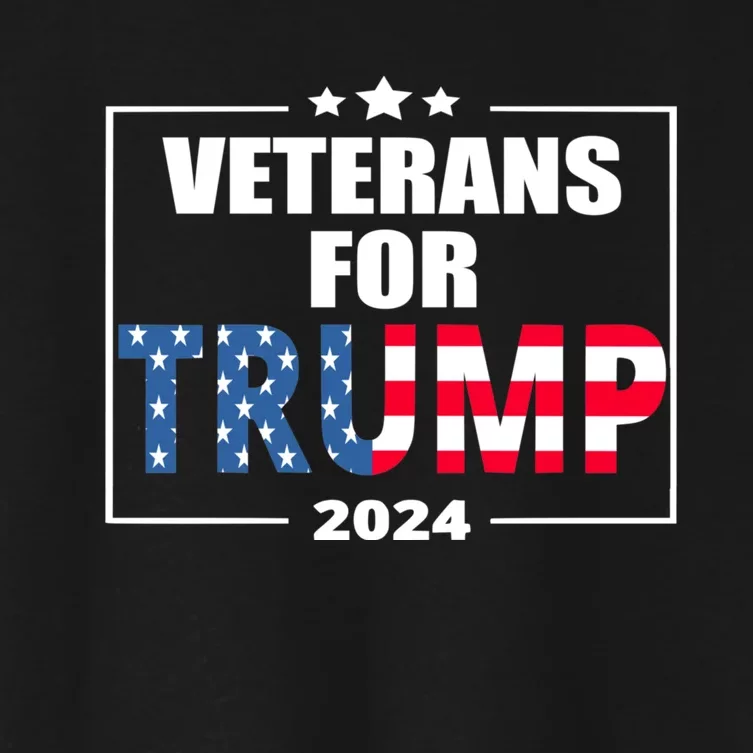 Veterans For Trump 2024 Pro American Troops Women's Crop Top Tee