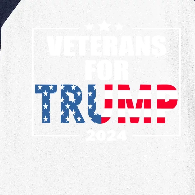 Veterans For Trump 2024 Pro American Troops Baseball Sleeve Shirt