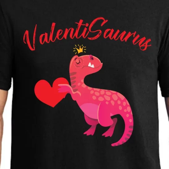 Valentisaurus Funny Tgiftrex Dinosaur Valentine's Day Gift Pajama Set