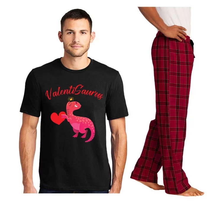 Valentisaurus Funny Tgiftrex Dinosaur Valentine's Day Gift Pajama Set