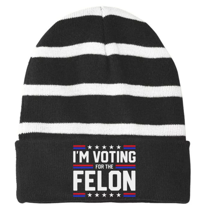 Voting For The Outlaw Not The Sniffer Striped Beanie with Solid Band