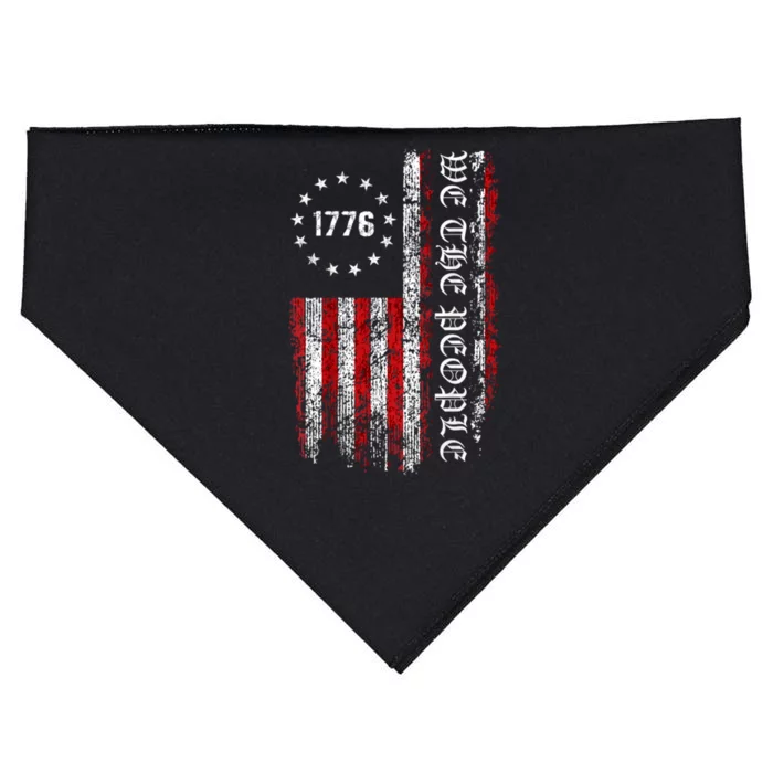 Vintage Flag Usa Old American Flag Patriotic 1776 We The People USA USA-Made Doggie Bandana