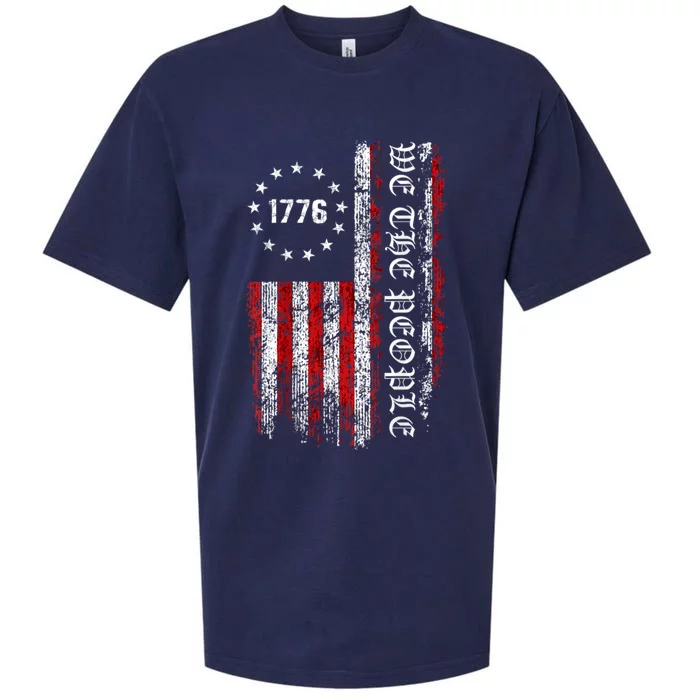 Vintage Flag Usa Old American Flag Patriotic 1776 We The People USA Sueded Cloud Jersey T-Shirt