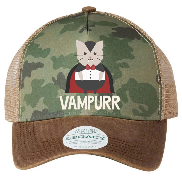 Vampurr Funny Vampire Cat Halloween Legacy Tie Dye Trucker Hat