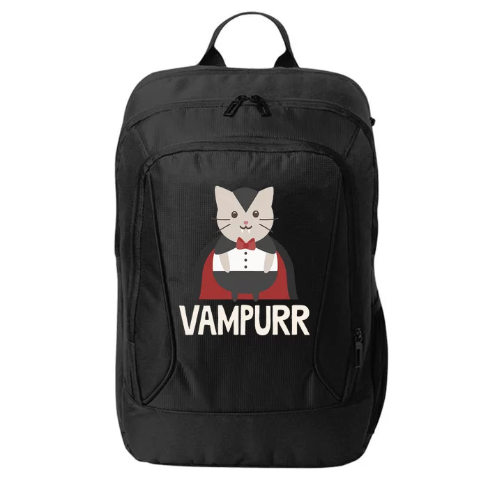 Vampurr Funny Vampire Cat Halloween City Backpack