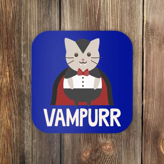 Vampurr Funny Vampire Cat Halloween Coaster