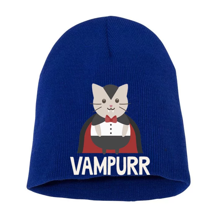 Vampurr Funny Vampire Cat Halloween Short Acrylic Beanie