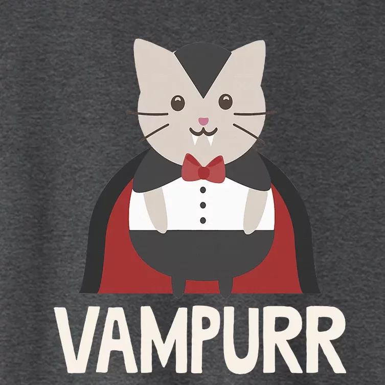 Vampurr Funny Vampire Cat Halloween Women's Crop Top Tee