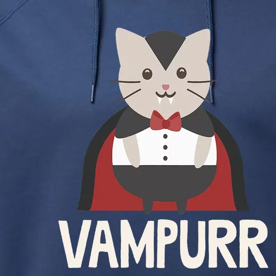 Vampurr Funny Vampire Cat Halloween Performance Fleece Hoodie