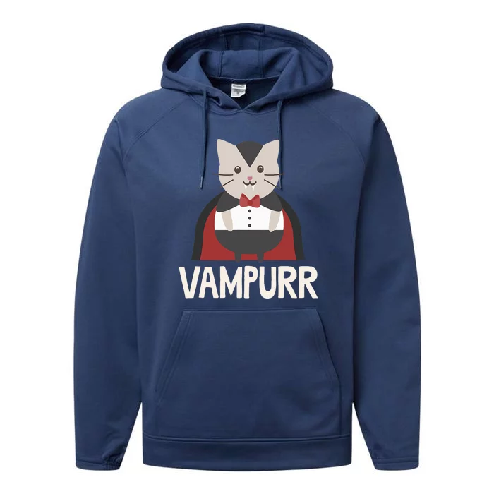 Vampurr Funny Vampire Cat Halloween Performance Fleece Hoodie