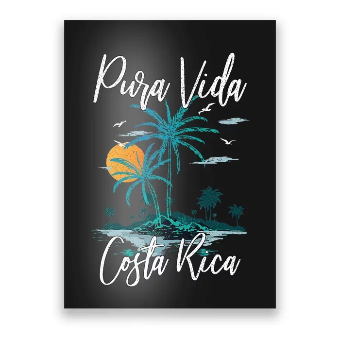 Vintage Family Vacation Costa Rica Pura Vida Beach Poster