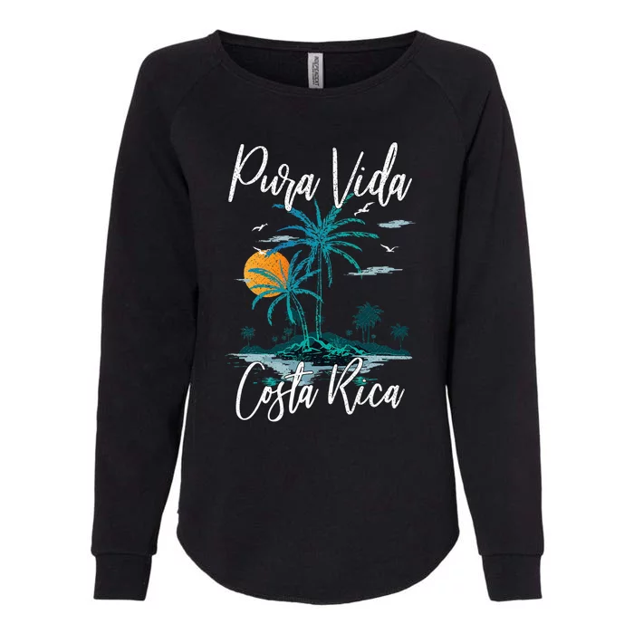 Vintage Family Vacation Costa Rica Pura Vida Beach Womens California Wash Sweatshirt