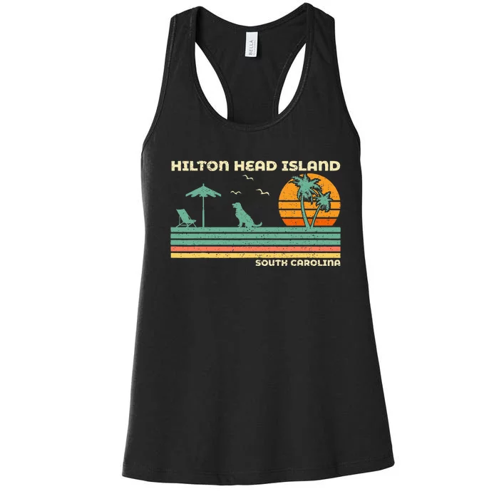 Vintage Family Vacation South Carolina Hilton Head Island Women's Racerback Tank