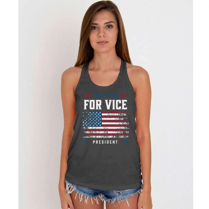 Voting For Vice President Trump 2024 Humor Women's Knotted Racerback Tank