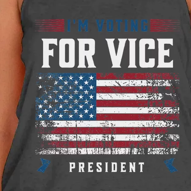 Voting For Vice President Trump 2024 Humor Women's Knotted Racerback Tank