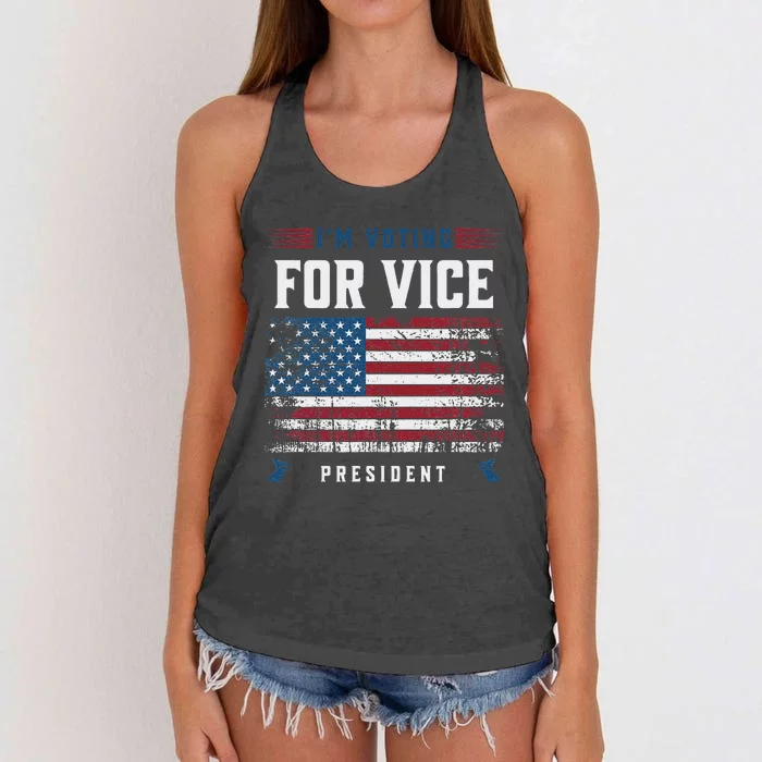 Voting For Vice President Trump 2024 Humor Women's Knotted Racerback Tank