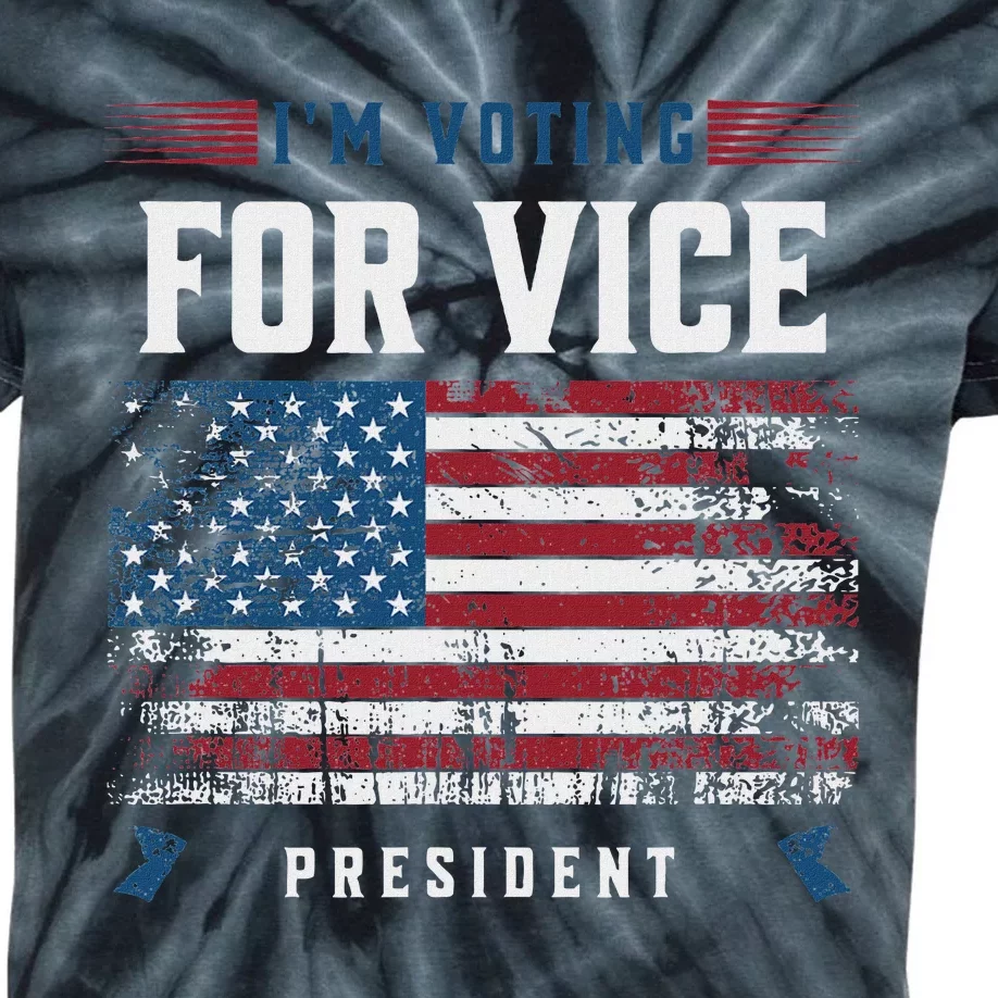 Voting For Vice President Trump 2024 Humor Kids Tie-Dye T-Shirt