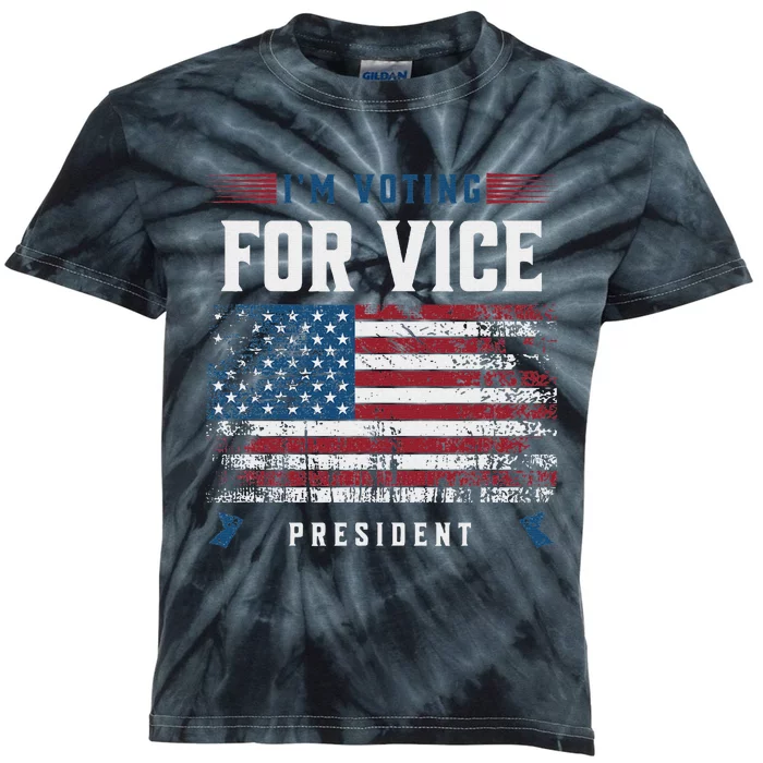 Voting For Vice President Trump 2024 Humor Kids Tie-Dye T-Shirt