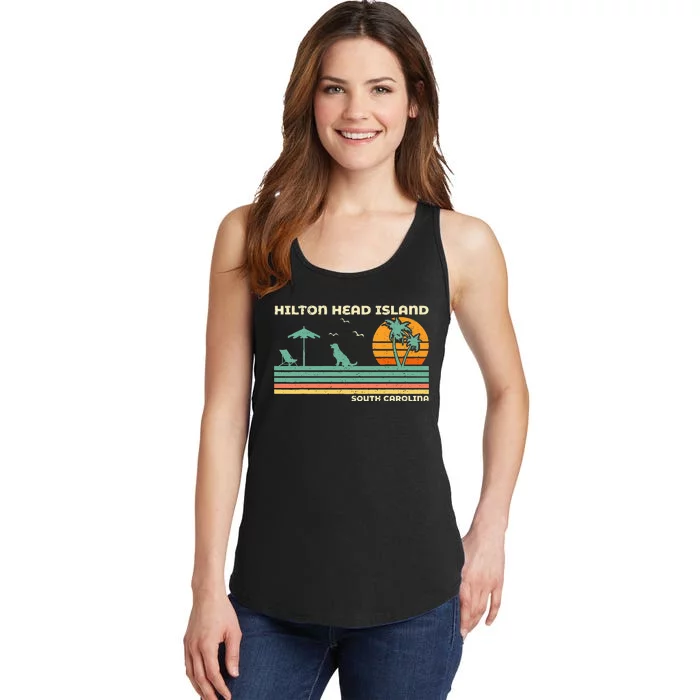 Vintage Family Vacation South Carolina Hilton Head Island Ladies Essential Tank