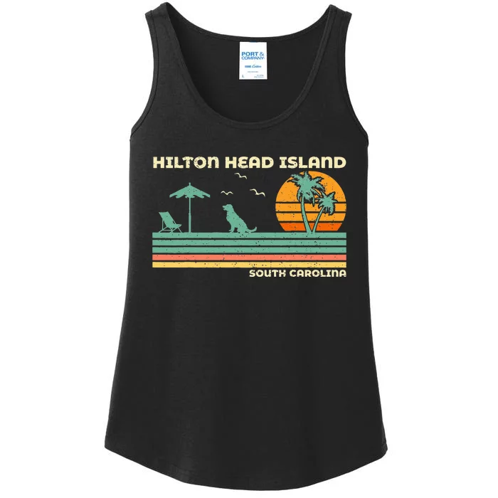 Vintage Family Vacation South Carolina Hilton Head Island Ladies Essential Tank