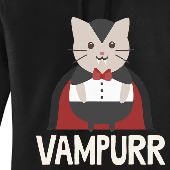 Vampurr Funny Vampire Cat Halloween Gift Women's Pullover Hoodie