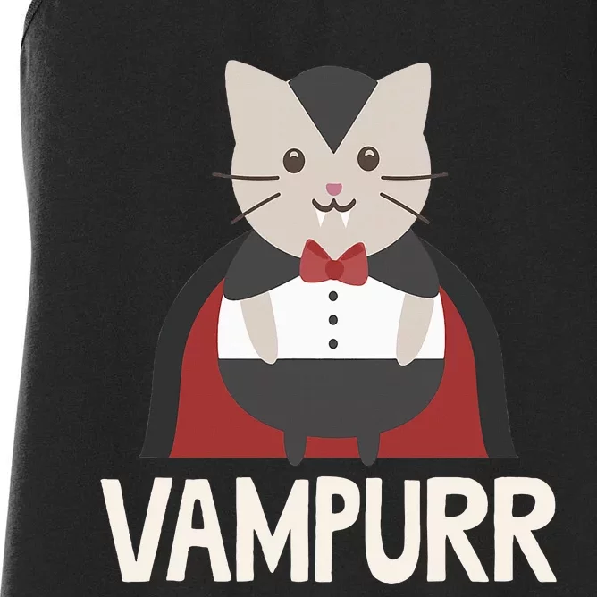 Vampurr Funny Vampire Cat Halloween Gift Women's Racerback Tank