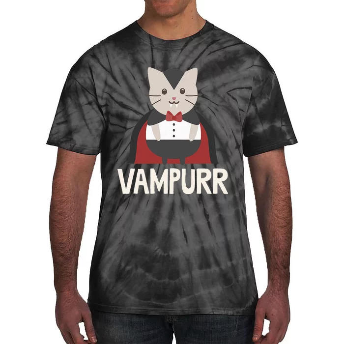 Vampurr Funny Vampire Cat Halloween Gift Tie-Dye T-Shirt