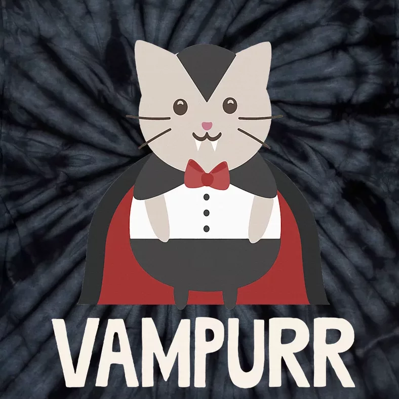 Vampurr Funny Vampire Cat Halloween Gift Tie-Dye T-Shirt