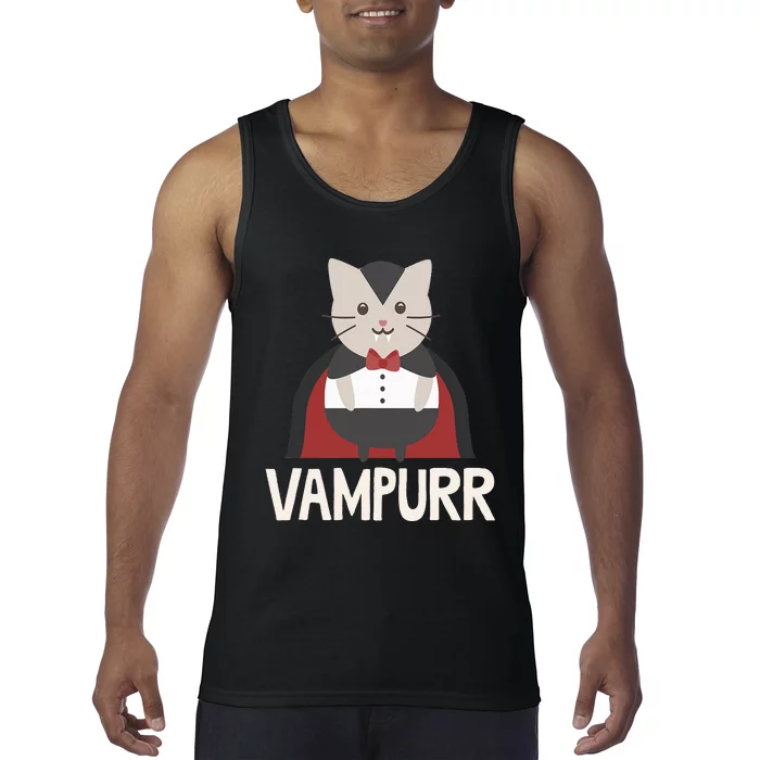 Vampurr Funny Vampire Cat Halloween Gift Tank Top