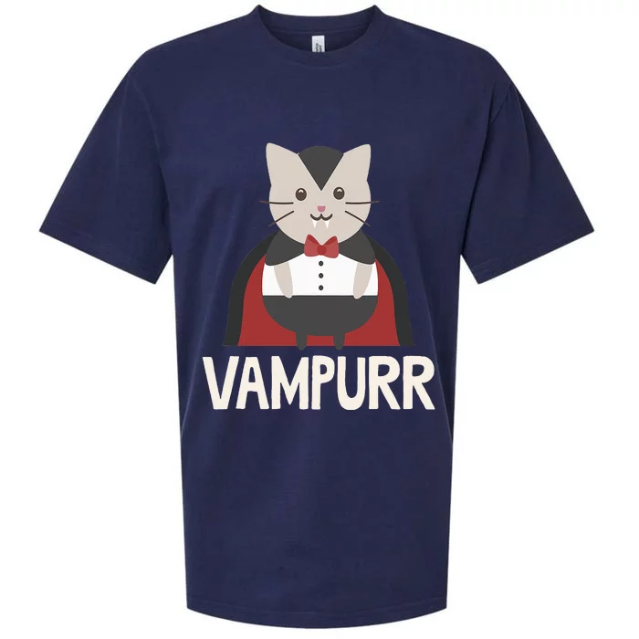 Vampurr Funny Vampire Cat Halloween Gift Sueded Cloud Jersey T-Shirt