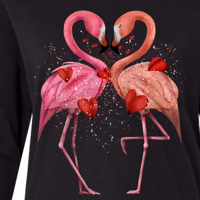 Valentine Flamingos Womens Cotton Relaxed Long Sleeve T-Shirt