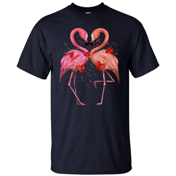 Valentine Flamingos Tall T-Shirt