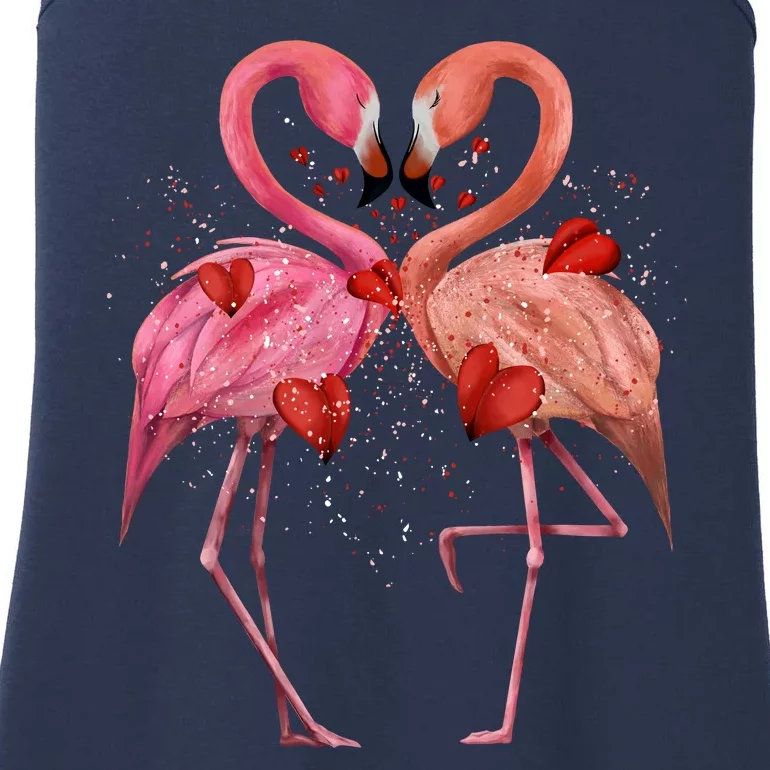 Valentine Flamingos Ladies Essential Tank