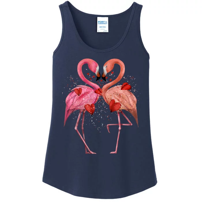 Valentine Flamingos Ladies Essential Tank