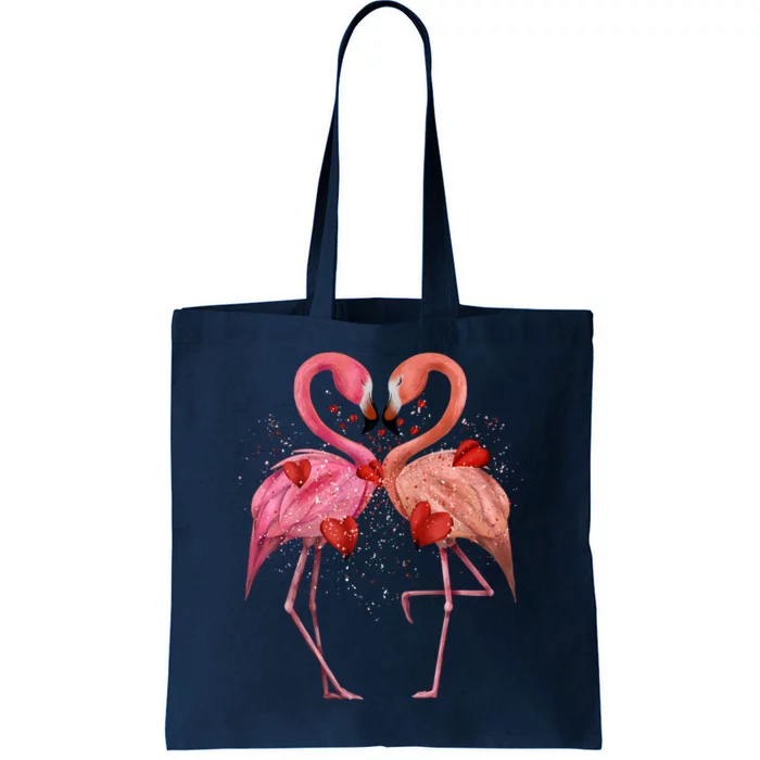 Valentine Flamingos Tote Bag